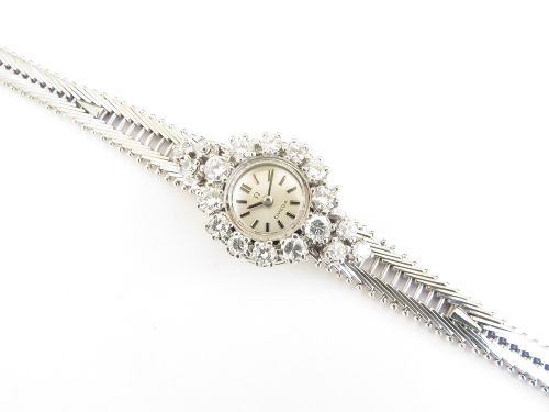 fig 5. 18ct White Gold And Diamond Omega Cocktail Watch c1967
