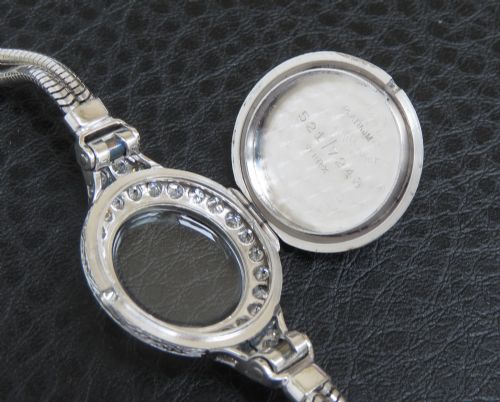 fig 3. Platinum and Diamond Ladies Cocktail Watch by Vertex c1954