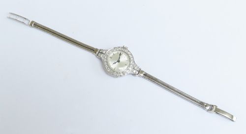 fig 8. Platinum and Diamond Ladies Cocktail Watch by Vertex c1954