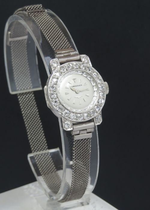 fig 2. Longines Platinum And Diamond Ladies Cocktail Watch c1950