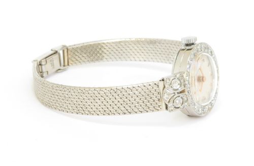 fig 4. Beautiful Longines Platinum and Diamond Ladies Cocktail Watch c1960