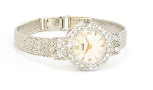 fig 5. Beautiful Longines Platinum and Diamond Ladies Cocktail Watch c1960