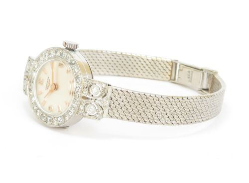 fig 6. Beautiful Longines Platinum and Diamond Ladies Cocktail Watch c1960