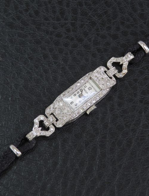 Lovely Longines Platinum and Diamond Ladies Cocktail Watch C1950