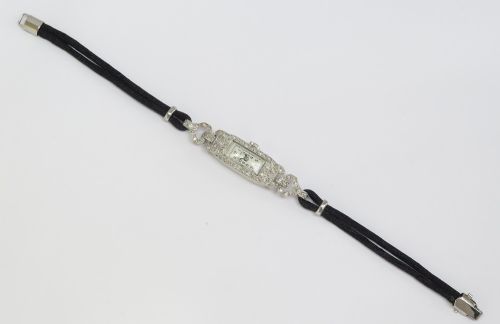 fig 4. Lovely Longines Platinum and Diamond Ladies Cocktail Watch c1950