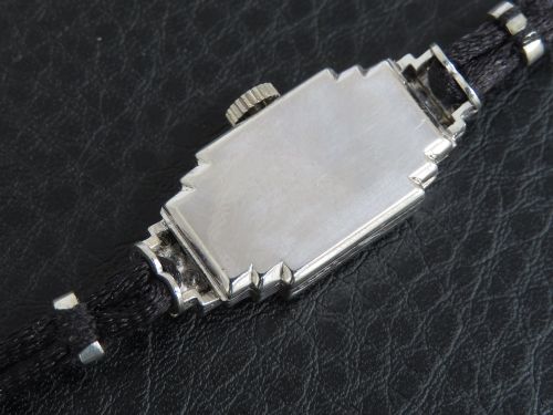 fig 6. Stunning Platinum and Diamond Ladies Art Deco Cocktail Watch by Vertex c1950