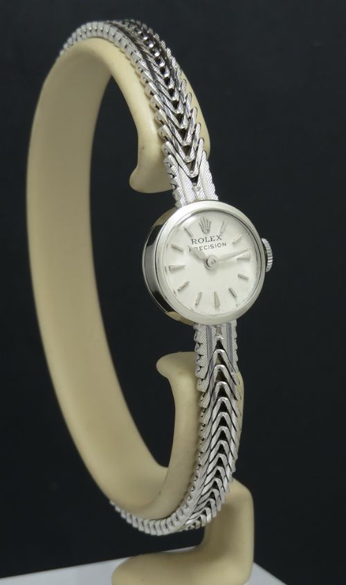 fig 2. Solid 9ct White Gold Rolex Precision Cocktail Watch c1963