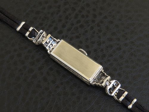 fig 6. Beautiful Longines Platinum and Diamond Art Deco Ladies Cocktail Watch c1950