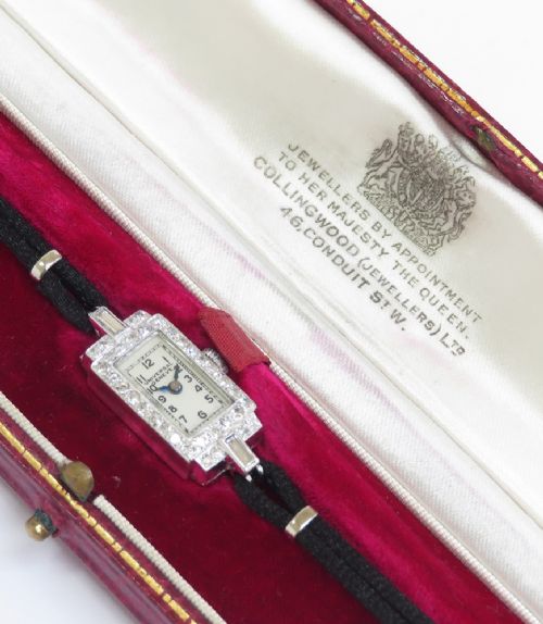 Universal Geneve Platinum and Diamond Watch Retailed by Collingwood the Crown Jewellers