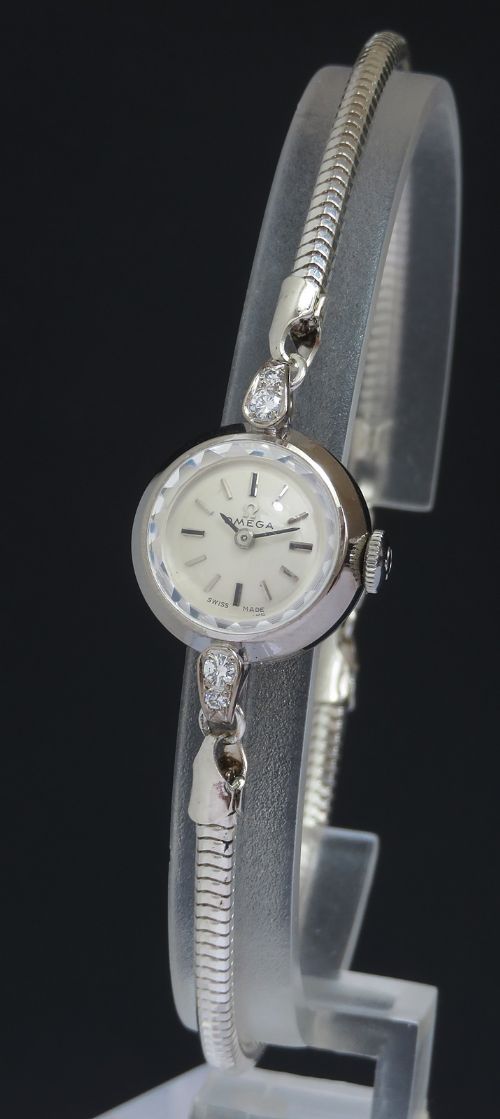 18ct White Gold and Diamond Omega Cocktail Watch C1966