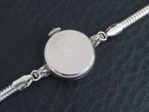 fig 3. 18ct White Gold and Diamond Omega Cocktail Watch c1966