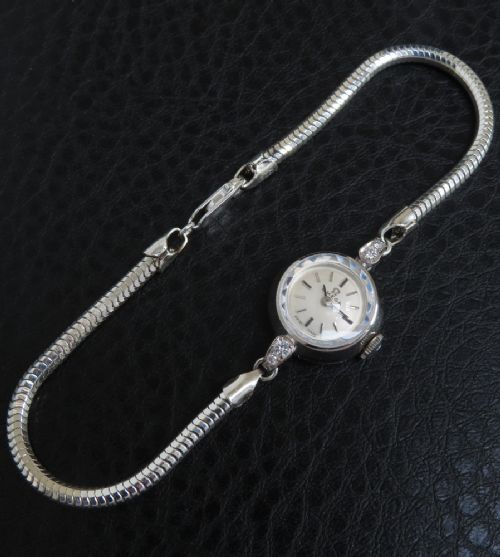 fig 4. 18ct White Gold and Diamond Omega Cocktail Watch c1966