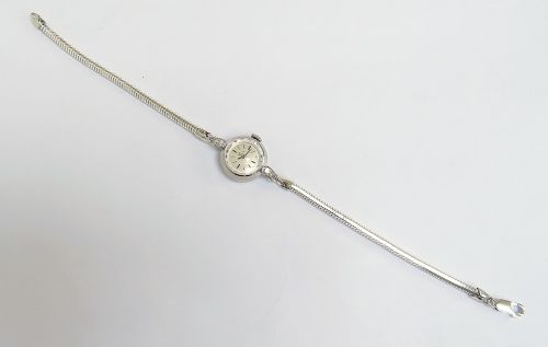 fig 5. 18ct White Gold and Diamond Omega Cocktail Watch c1966