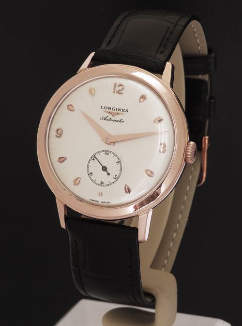 Very Rare 1951 Oversize Longines Automatic in Solid 18ct Rose Gold