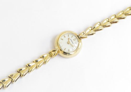 fig 1. Solid 18ct Gold Omega Backwinder Ladies Cocktail Watch c1951