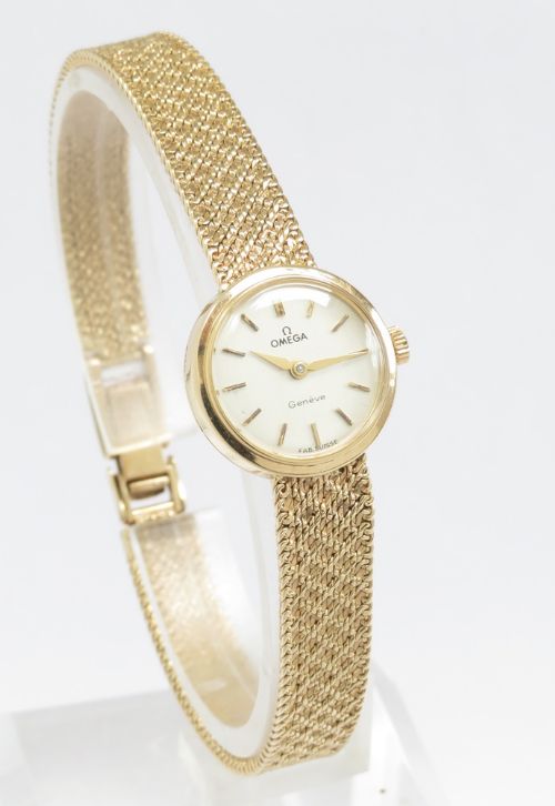 fig 1. Solid 9ct Gold Omega Geneve Ladies Cocktail Watch c1958
