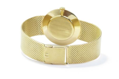 fig 5. Solid 18ct Gold Universal Geneve Slimline Dress Watch with Box and Papers c1965