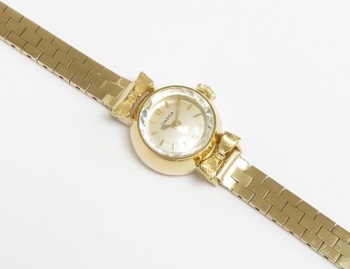 fig 5. Solid 18ct Gold Omega Sapphette Ladies Cocktail Watch c1961