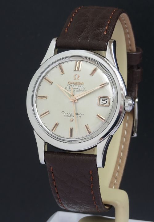 fig 1. Very Rare Omega Constellation Chronometer Calendar Automatic With Box c1959