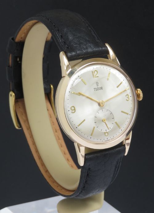 fig 1. Solid 9ct Gold Rolex Tudor Mens Watch With Box c1961