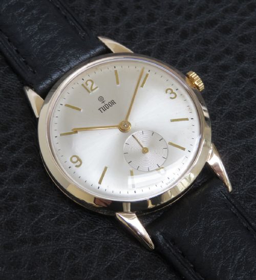 fig 2. Solid 9ct Gold Rolex Tudor Mens Watch With Box c1961