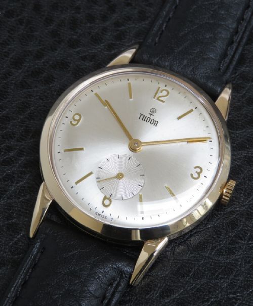 fig 3. Solid 9ct Gold Rolex Tudor Mens Watch With Box c1961