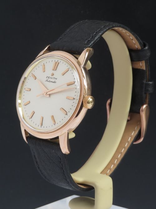 fig 1. Very Rare Solid 18ct Rose Gold Zenith Bumper Automatic c1955