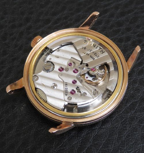 fig 7. Very Rare Solid 18ct Rose Gold Zenith Bumper Automatic c1955