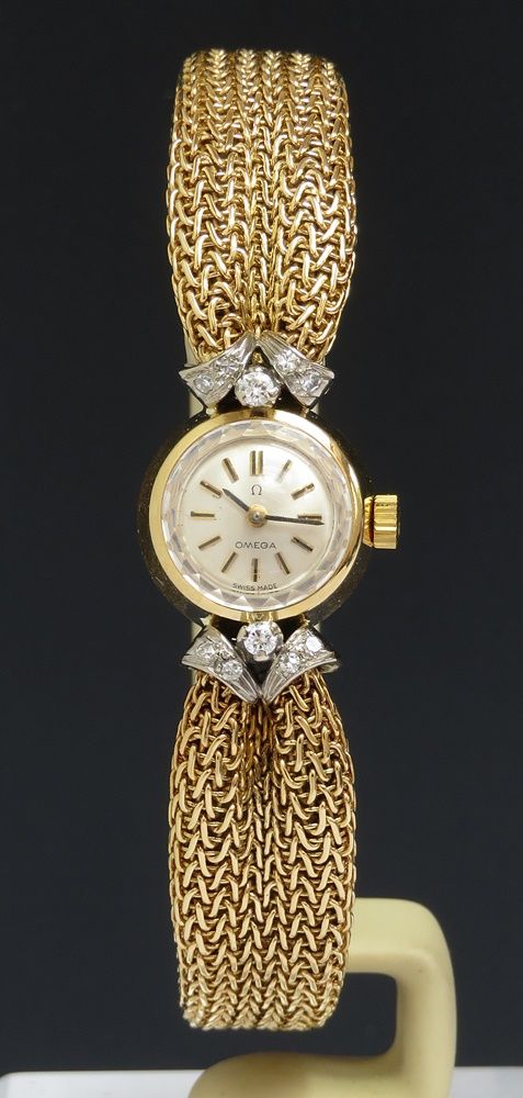 fig 1. Incredible Solid 18ct Gold and Diamond Omega Ladies Cocktail Watch c1961