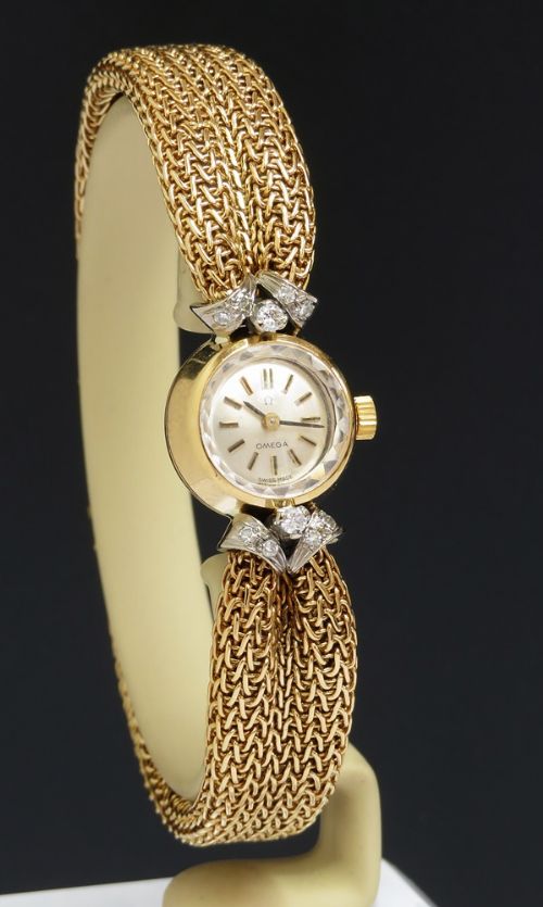 fig 2. Incredible Solid 18ct Gold and Diamond Omega Ladies Cocktail Watch c1961