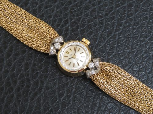 fig 3. Incredible Solid 18ct Gold and Diamond Omega Ladies Cocktail Watch c1961