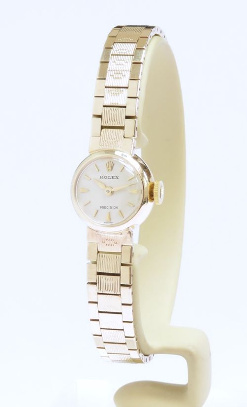 fig 5. Mint Original Solid 9ct Gold Rolex Precision Ladies Watch With Boxes And Paperwork c1961