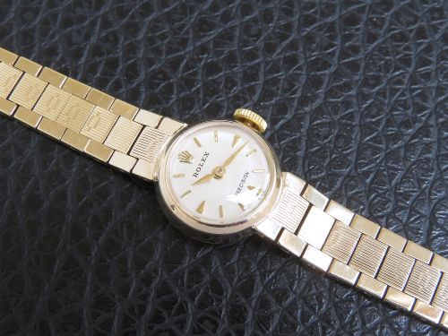 fig 6. Mint Original Solid 9ct Gold Rolex Precision Ladies Watch With Boxes And Paperwork c1961