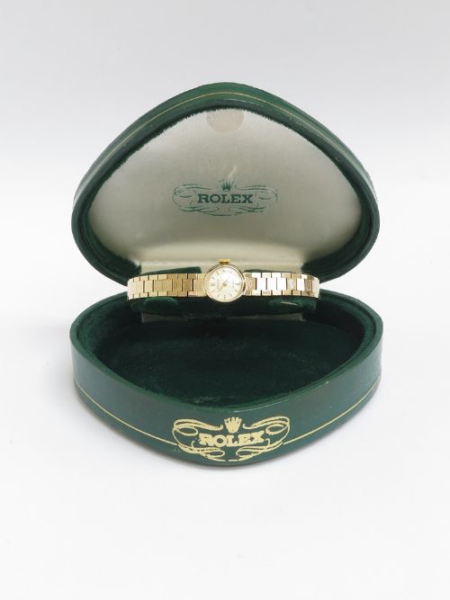 fig 7. Mint Original Solid 9ct Gold Rolex Precision Ladies Watch With Boxes And Paperwork c1961