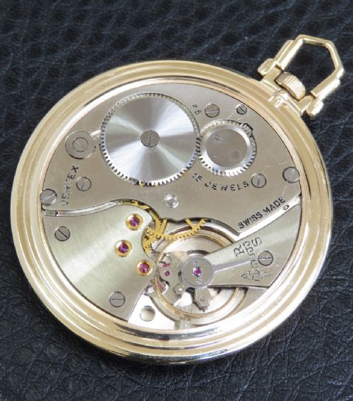fig 2. Solid 9ct Gold Art Deco Pocket Watch by Vertex c1951