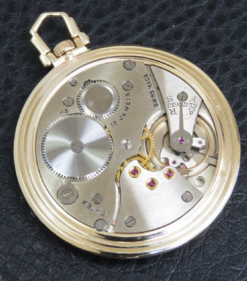 fig 3. Solid 9ct Gold Art Deco Pocket Watch by Vertex c1951