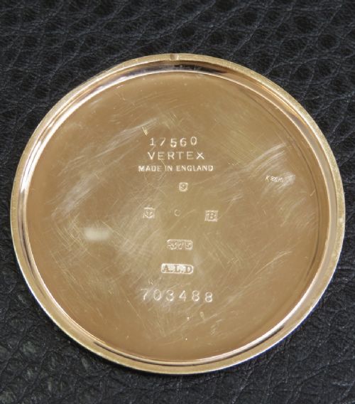 fig 4. Solid 9ct Gold Art Deco Pocket Watch by Vertex c1951