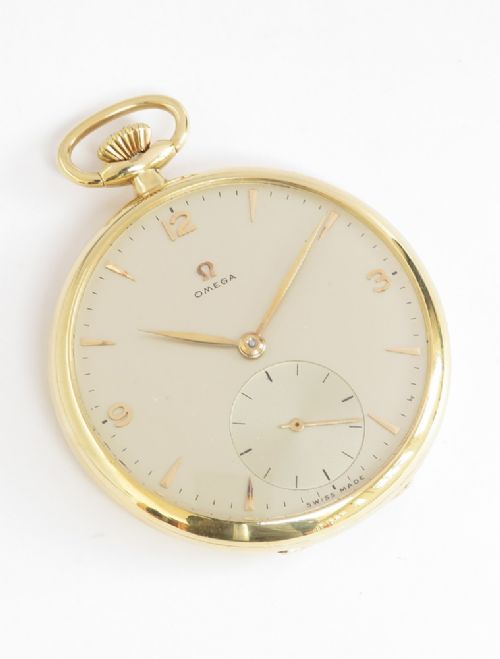 Near Mint 18ct Gold Omega Pocket Watch C1951