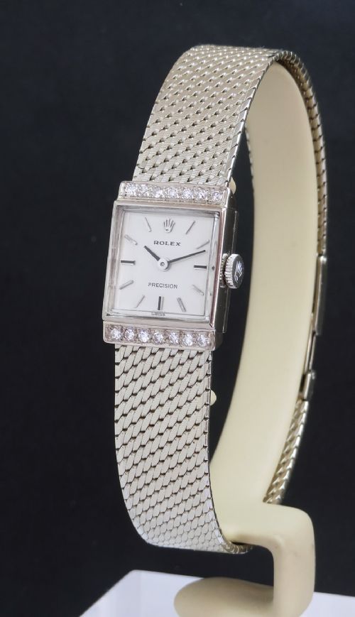 Mint Condition Solid 18ct White Gold and Diamond Rolex Ladies Watch C1961