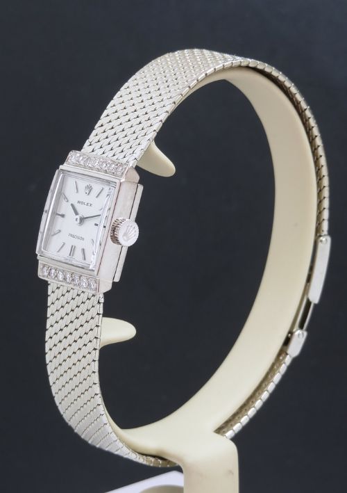 fig 1. Mint Condition Solid 18ct White Gold And Diamond Rolex Ladies Watch c1961
