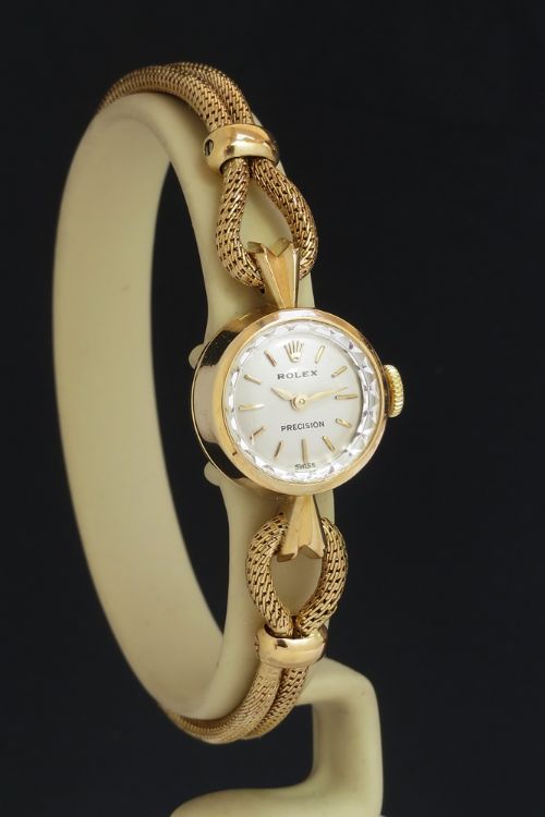 fig 2. Near Mint Solid 18ct Gold Rolex Precision Cocktail Watch c1961