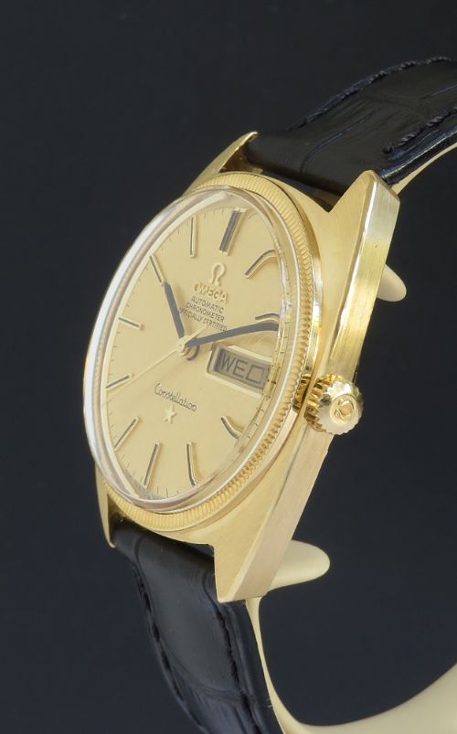 fig 1. Outstanding Original Solid 18ct Gold Omega Constellation 'C' Deluxe Chronometer Automatic Daydate c1968