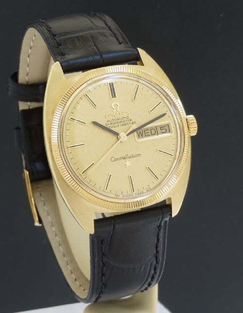 fig 2. Outstanding Original Solid 18ct Gold Omega Constellation 'C' Deluxe Chronometer Automatic Daydate c1968