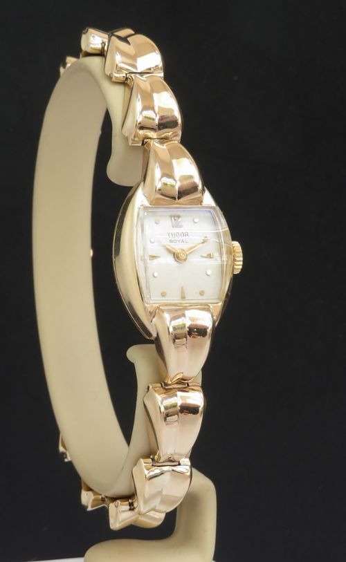 fig 1. Solid 9ct Gold Rolex Tudor Art Deco Ladies Cocktail Watch c1955