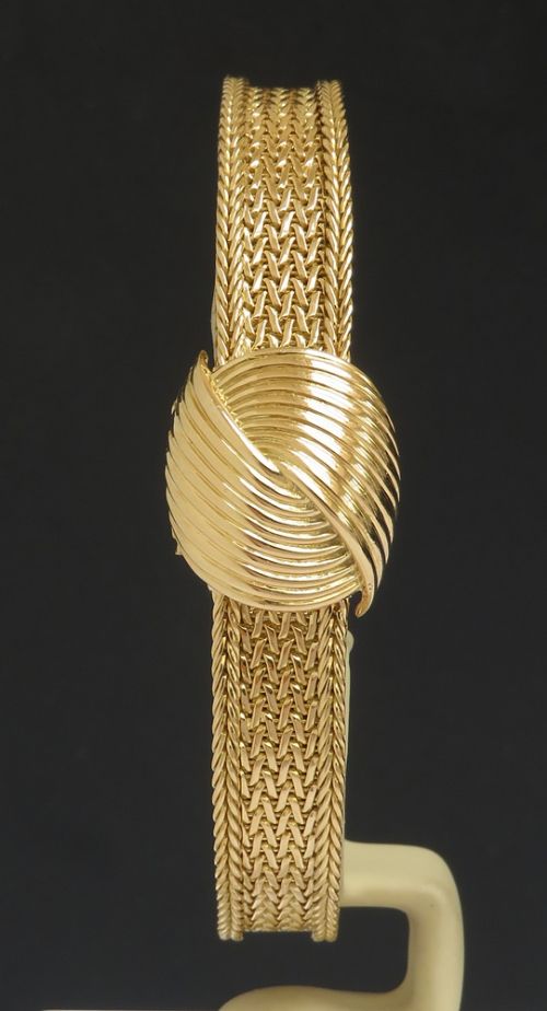 fig 4. Very Rare Mint Solid 18ct Gold Movado Hooded Watch c1960