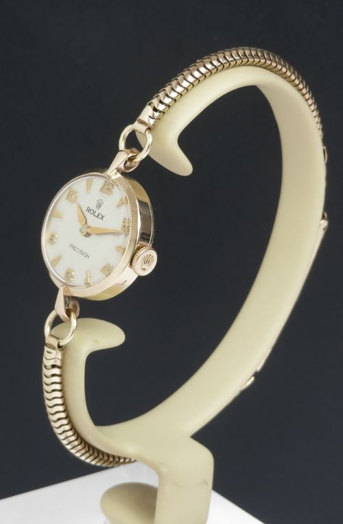 fig 1. Solid 9ct Gold Rolex Precision Ladies Cocktail Watch c1960
