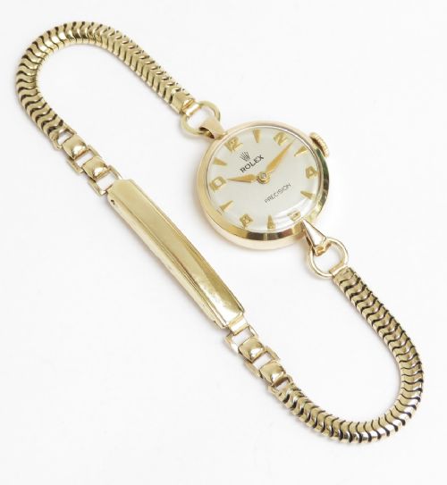 fig 3. Solid 9ct Gold Rolex Precision Ladies Cocktail Watch c1960