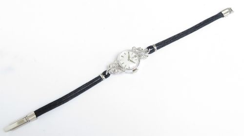 fig 2. Beautiful Solid 14ct White Gold and Diamond Omega Ladies Cocktail Watch c1963