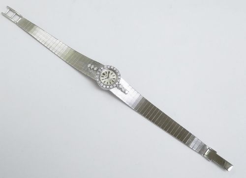 fig 2. Beautiful Solid 18ct White Gold and Diamonds Omega Ladies Watch c1966