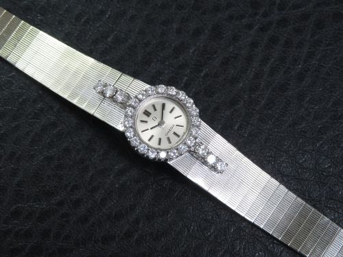 fig 3. Beautiful Solid 18ct White Gold and Diamonds Omega Ladies Watch c1966
